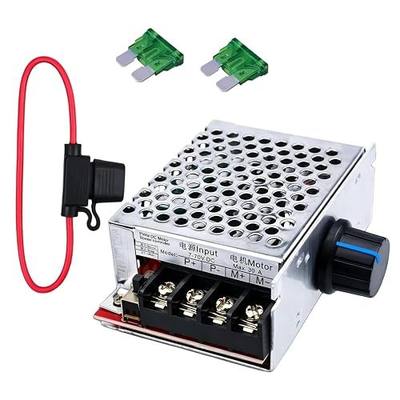PWM Motor Speed Controller DC 7-70V 30A,12V24V60V70V Mini Speed Control Switch with Shell,Forward-Brake-Reverse Switch,Equipped with Fuses,Low Heat Aluminum Housing for Brushed DC Motors