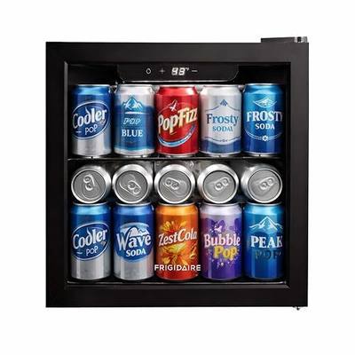 FRIGIDAIRE 12-Bottle Cooler, 1.2 Cu. Ft. Glass Door Beverage Refrigerator, Digital Display Mini Fridge with Touch Controls, Adjustable Shelves, LED Lighting & Quiet Compressor Cooling