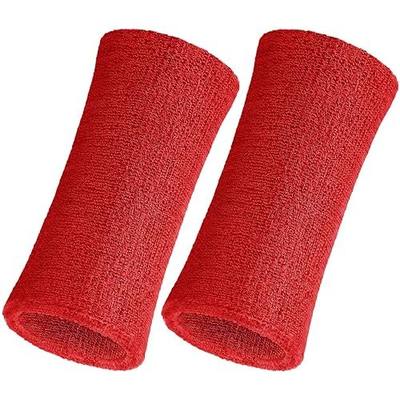 WILLBOND 2 Pcs 6 Inch Wrist Sweatbands for Men and Women, Moisture Athletic Cotton Sweatband for Tennis, Basketball, Running