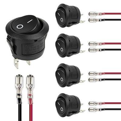 BFXM Round Rocker Switch, ON Off Switch 12V, SPST 2 Pin | Waterproof Toggle Switch with Pre-Wired for Car RV Trucks Marine Boats, Automotive Tools