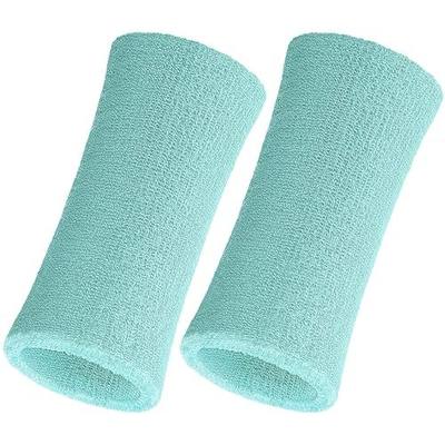 WILLBOND 2 Pcs 6 Inch Wrist Sweatbands for Men and Women, Moisture Athletic Cotton Sweatband for Tennis, Basketball, Running
