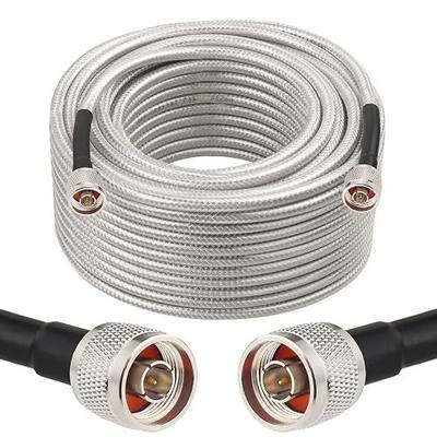 RG8X N Male to N Male Cable 100FT,Ultra Low Loss N Cable 50 ohm RG8X Stranded Core for WiFi Router,Amplifier,Antenna,Signal Booster Use
