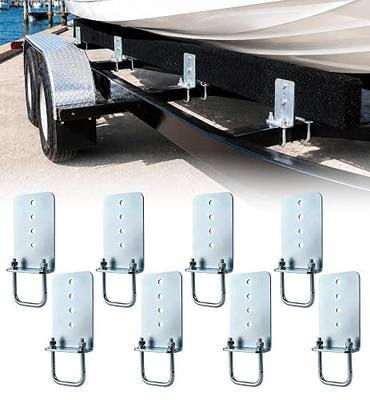 Heavy-Duty Steel 8" L-Type Boat Trailer Bunk Bracket Kit Fit for 3x3 Boat Trailer Crossmembers