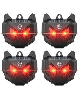 Solar Coyote Deterrent Predator Lights - Nocturnal Animal Repeller with Red LED Flashing Lights for Chicken Coop, Yard & Garden Protection Against Raccoons, Foxes, Deer, Skunks, Hawks