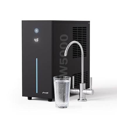 Frizzlife CW5000 Universal Under Sink Chiller Cooling for Water Filters | Cold & Room-temp Outlets Faucet, Compatible with Reverse Osmosis System & Under Sink Filter, 1/4” & 3/8” Quick Connect Set-Up