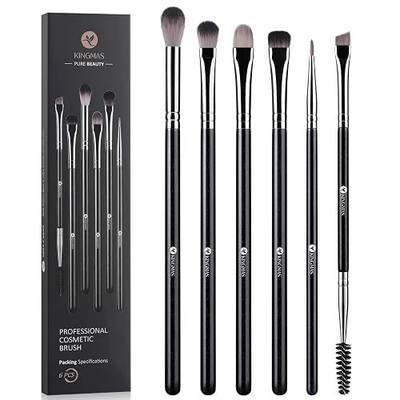 KINGMAS Eyeshadow Brush Set, 6Pcs Professional Eye Makeup Brushes | for Blending, Shading, Crease & Detail, Eyebrows Eyeliner, Synthetic Bristles, Vegan & Cruelty-Free