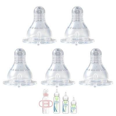 Nipple for Dr. Brown’s Natural Flow Level 4 Narrow Baby Bottle, Fast Flow, 9m+, 100% Silicone Bottle Nipple, 5 Pack
