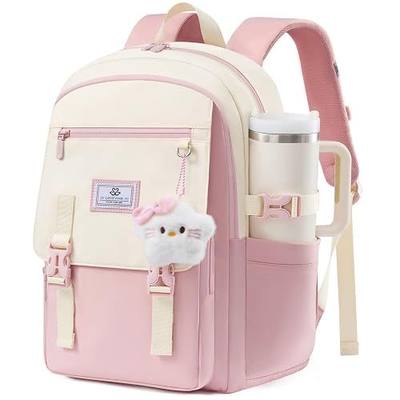 LOVEVOOK School Backpack for Teen Girls, Student Backpack Purse for 8-16 Teenage, 15.6 Inch Water-Resistant Back to School Backpacks, Cute Kid Bookbag With Charm, Large College Travel Daypack Gift