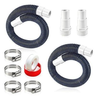 1-1/2 Pool Filter Hose Kit, 2 Pack x 3 FT Above Ground Pool Pump Hoses | 1.5inch Flexible Pool skimmer Hoses; Replacement Hoses Set; Adapters, Clamps & PTFE Tape; PE and EVA material