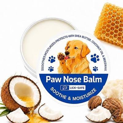 Lick Safe Dog Paw & Nose Balm - All Natural Moisturizing Wax with Coconut Oil & Shea Butter, Soothes Dry Cracked Paws & Snout, Heat & Cold Pavement Protection, 1.76 Oz Nose Butter