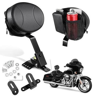 PBYMT Driver Rider Backrest, Adjustable Rider Driver Backrest Fit for Harley Davidson Touring Street Glide Electra Glide Road King Road Glide 1997-2024, Black