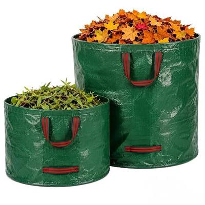 Reusable Yard Waste Bags, 72 & 18 Gallon Leaf Bag Set with Support Rings | 18G for summer garden care; 72G for fall leaves and yard debris. Also useful for campsite and patio cleanup.