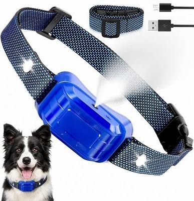 Citronella Bark Collar for Dogs, 3 Spray & 3 Sensitivity, No Spray Refil | Anti Barking Training Collar, IP67 Waterproof, Rechargeable Anti-Bark Collar, for S/M/L Citronella Dog Collar, 2 Straps, Blue