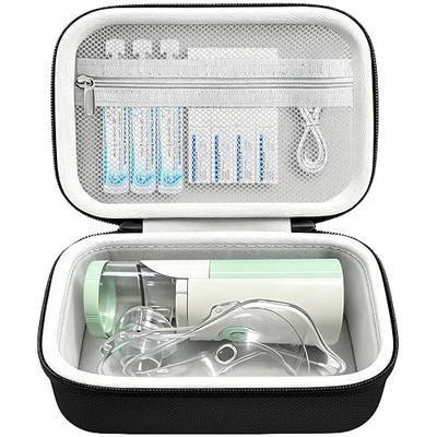 Carrying Case Compatible with Portable Handheld Inhaler Nebulizer Machine | Asthma Inhaler/ Handheld Mesh Atomizer Machine Hard Travel Bag, Mesh Pocket Fits Cable, Black (Case Only)