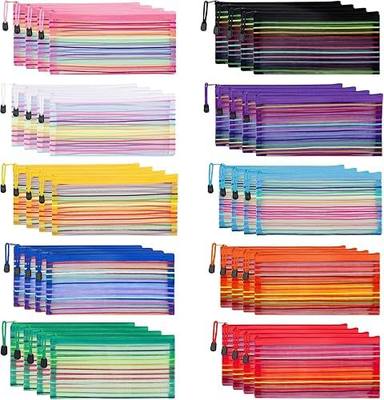 40 Pcs Zipper Mesh Pouch, Durable Pencil Pouches in 10 Colors | Multipurpose Pencil Pouch Bulk for School, Office Supplies, Cosmetics, Makeup&Travel Accessories, Mixed Color
