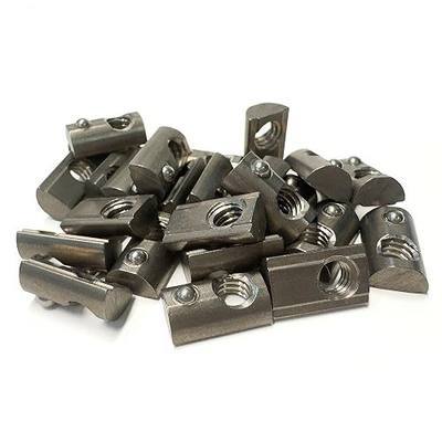 15 Series 1/4"-20 Stainless Steel Self-Aligning Roll-in T-Nuts with Ball Spring (25-Pack) – 8020-Compatible T Slot Hardware for Aluminum Extrusion