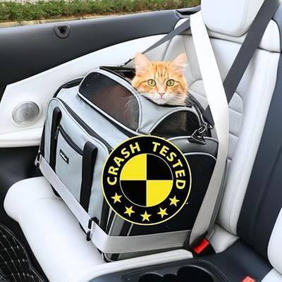 Crash-Tested Top Side Expandable Cat Carrier for Crash Protection | 2-in-1 Crash-Tested Small Dog Car Seat & Portable Pet Carrier | CPS Certified for Crash Protection & Safe Pet Travel