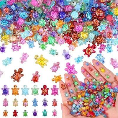 250Pcs Mini Resin Turtles Charms, Cute Ocean Animals Nail Charms Mixed Sizes Colorful Turtle Nail Charms Tiny Sea Turtle Animals for Nail Art DIY Crafts 10 Colors
