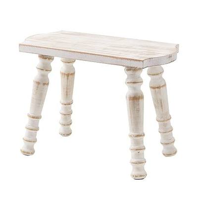Farmhouse Small Wooden Stool, 100% Solid Wood Rustic Plant Stool | Vintage Small Stool, 300lb Capacity, Sturdy Step Stool for Bathroom, Kitchen, Bedroom, Plant Stand, Home Decor