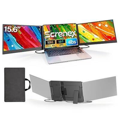 15.6" Laptop Screen Extender New Upgraded Ultra-Thin & Light, Triple Portable Monitor 1080P FHD IPS, USB-C/HDMI Plug & Play for 13-17.3" Laptop, Travel Monitor Extender for Windows/Mac/Chrome