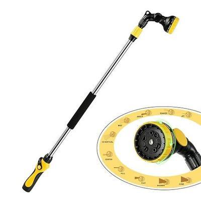 Watering Wand for Garden Hose 35"- 55",10 Spray Patterns & 180° Swivel Head, Thumb Flow Control, for Hanging Baskets, High Shrubs & Patio Plants