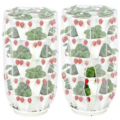 2 Pack Garden Netting with Zipper and Drawstring for Plant Cover Protection | 24"x40" Bird Netting Insect Mesh for Tomato Strawberry Herb Flower Fruit Vegetable, Round Top, Front and Rear Two Zippers