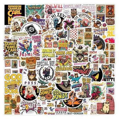 110Pcs DCC Novels Stickers Funny Dungeon Book Crawler Reading Carl Merch Stickers Waterproof Vinyl Decals for Kindle Laptop Luggage Scrapbooking Teens Aesthetic (Novel)