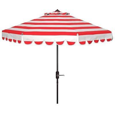 9ft Market Patio Umbrella Replacement Canopy, UV Protective, Fade Resistant, Vented Design for Outdoor Use (Red White Stripe)