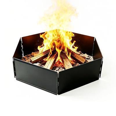 31 Inch Foldable Smokeless Fire Pit Ring | Heavy Duty Steel, Fire Ring Liner Insert, Outdoor DIY Campfire Above or In-Ground, Anti-Rust, Backyard Camping Patio Bonfire