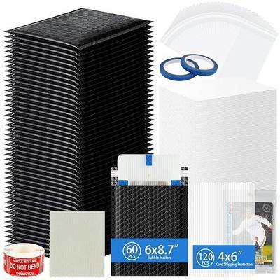 Fayoo Trading Card Shipping Supplies, 60 Bubble Mailers, 120 Protectors | Complete 244-piece kit, 4×6 protectors, 5.75×8.66 waterproof mailers, fits graded slabs, raw cards and TCG