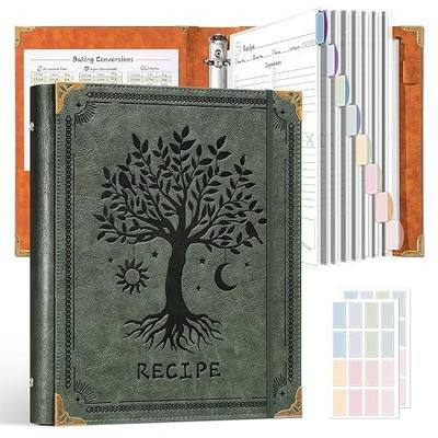 Recipe Binder 8.5x11 3 Ring, Recipe Book to Write in Your Own Recipes, Recipe Binder with Plastic Sleeves, 1.5-Inch Rings, Blank Recipe Cards, Dividers & Gift Box