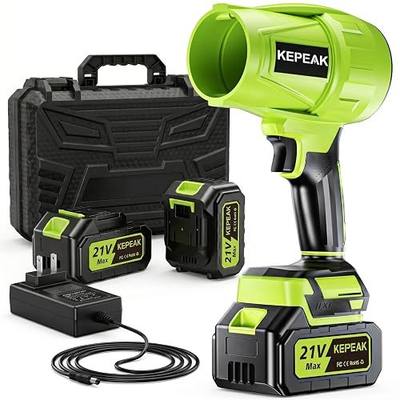 KEPEAK Cordless Leaf Blower with 2 Batteries and Charger, 990,000 RPM Handheld Leaf Blower, Lightweight Blowers for Lawn Care, Patio, Yard, Dust, Blowing Leaves