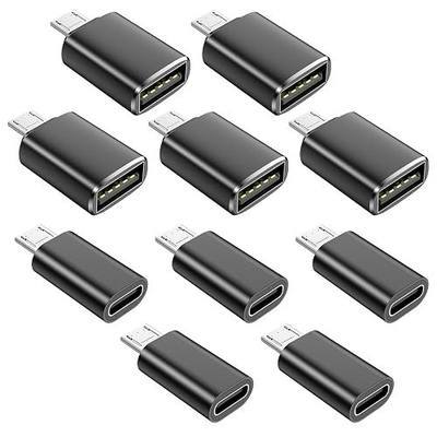 10 Pack USB C to Micro USB Adapter&USB to Micro USB Adapter | 3A Fast Charging,480Mbps Data Transfer,Travel Use,for Samsung Galaxy S7 S6 Edge A02 A10s J7 S5 J3,Note 6 5,LG,Kindle,Black