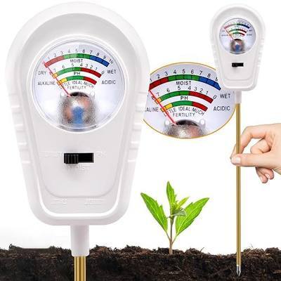 Soil Test Kit 3-in-1, Soil Moisture Meter, Soil PH Meter, Fertility Soil Tester, Soil Tester for Garden, Lawn, Farm, Outdoor & Indoor Use (Ivory Mist White)
