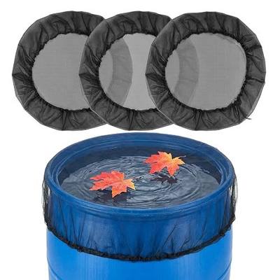 3pcs 39in Rain Barrel Mesh Cover Water Collection Buckets Cover Rain Collection Barrels with Drawstring Filter Screen to Keep Fallen Leaves Debris Out Outdoor Garden Rain Barrel Accessories (3, Black)