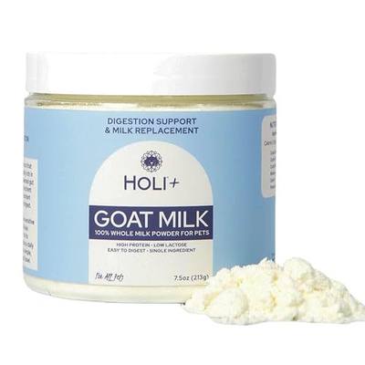 HOLI Goat Milk Powder - Dog Milk Replacer for Puppies, Adults, and Seniors. Whole Goat Milk Rich in MCTs for Activity Support and Muscle Recovery - Supports Digestion and Immune Health, 7.5 Ounce