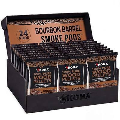 Kona Smoke Pods Bourbon Barrel Blend Pellets Intended for Ninja Woodfire Grill, 24 Stay-Fresh - Sealed Single-Use Pouches for No-Mess Smoking Sessions