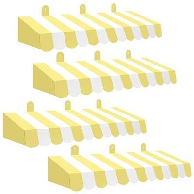 4 Pieces Circus Awnings Decoration, HYMENEX 3D Carnival Tent Striped Awning Wall Decorations for Carnival Circus Theme Party Supplies (Yellow)