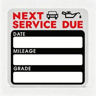 ZSDY Oil Change Reminder Static Cling Stickers, 2x2 Inch Next Service Due Windshield Decals, No Residue Auto Service Record Labels for Car Truck SUV Vehicle Window, 120 PCS