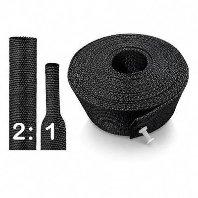 1" ID x 20FT 2:1 Heat Shrink Sleeve – Braided Heat Shrinkable Fabric Tubing, Abrasion Protection & Flexibility for Wiring Harness, Cable Sheath, Automotive Wires & Hoses
