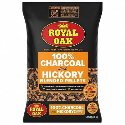 Royal Oak 100% Charcoal & Hickory Pellets, 30 LB, Smoky BBQ, Pellet Grill | 100% charcoal & hickory blend; bold, smoky BBQ flavor; compatible with all pellet grills and smokers