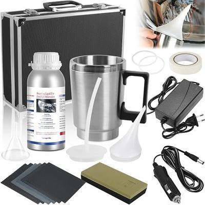 Headlight Restoration Kit — 800g Car Headlight Repair Kit, Car Headlight Lens Polish Kit for Yellowing, Haze, Oxidation & Scratches, Atomizing Cup Included