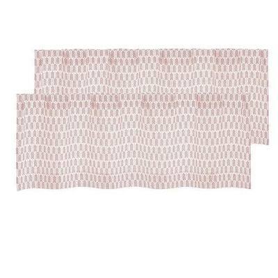 Lecloud Pink Valances for Windows 14 Inch Length 2 Pcs, Light Filtering Faux Linen Modern Window Valances, Arrow Pattern Rod Pocket Small Curtains for Bedroom Bathroom Basement, 52" W x 14" L