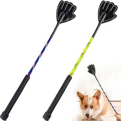 2 Pack Dog Training Stick Pole 17", Puppy Training Tools Whip with Anti-Slip Handle, Outdoor and Indoor Exercise Interactive Dog Pole for Small Medium Dogs (Green+Blue)