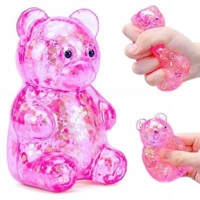 Pink Squishy Gummy Bear Sugar Vase Filler, Squishy Stress Ball for Adults | Bear Decorative Vase Filler for Home Decor, Table Centerpieces, Squishy Stress Ball, Birthday Gifts & Easter Stuffers