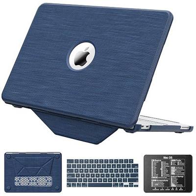 KAIJIAbox Compatible with MacBook Neo Case 13 inch A3404 2026, Deep Indigo | 4 in 1 Kit Upscale Woven Fabric Hard Shell with Stand, Keyboard Cover, Mouse Pad, Anti-Crack, Anti-Scratch, Anti-Fingerprints