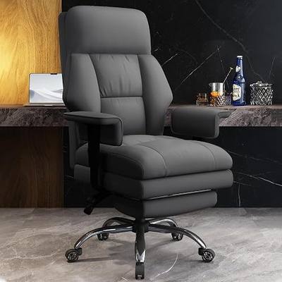 Office Chair with Leg Rest, Leather High Back Executive Office Chair with Wheels, Ergonomic Desk Chairs with Lumbar Support for Home Office