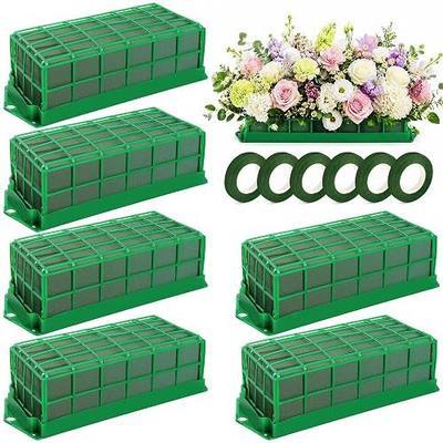 6 Pack Floral Foam Cage Holders with Rectangular Foam Blocks, Hanging & Tabletop Flower Arrangement Kit for Fresh Blooms, Ideal for Wedding, Home, Party & Event Decor (11.8" x 4.3" x 3.1")