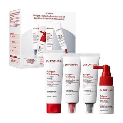 Dr.FORHAIR | Folligen Thickening Essential Mini Kit | Shampoo 2.37 fl oz Exfoliator 1.69 fl oz Mask 1.69 fl oz Tonic 1.01 fl oz | 4-Step Scalp Care Travel Set