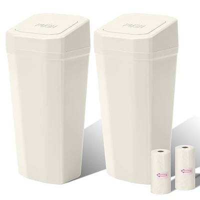 Car Trash Can with Lid - 2 Packs Mini Car Garbage Can Bin for Cup Holder - Beige Small Leakproof Vehicle Trash Bin for Back Seat, Cute Automotive Accessories Organizers and Storage for Door SUV Truck